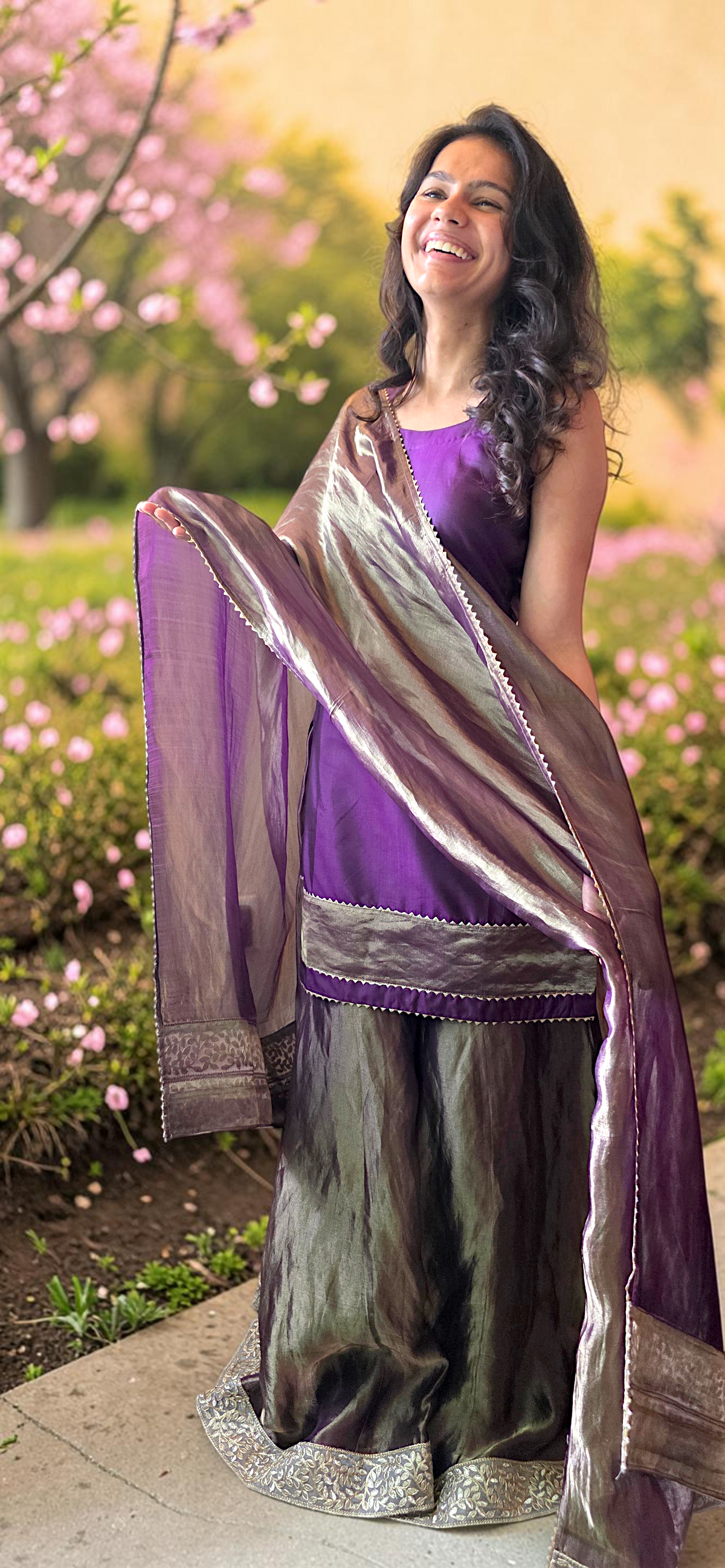 Purple Bloom Sharara Set