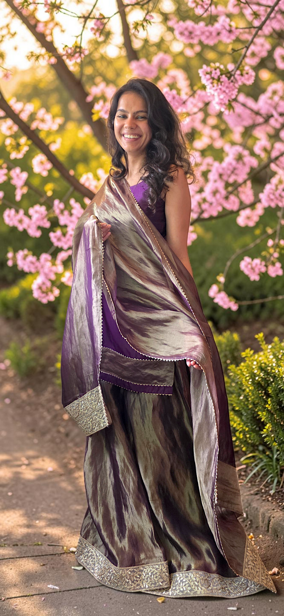 Purple Bloom Sharara Set