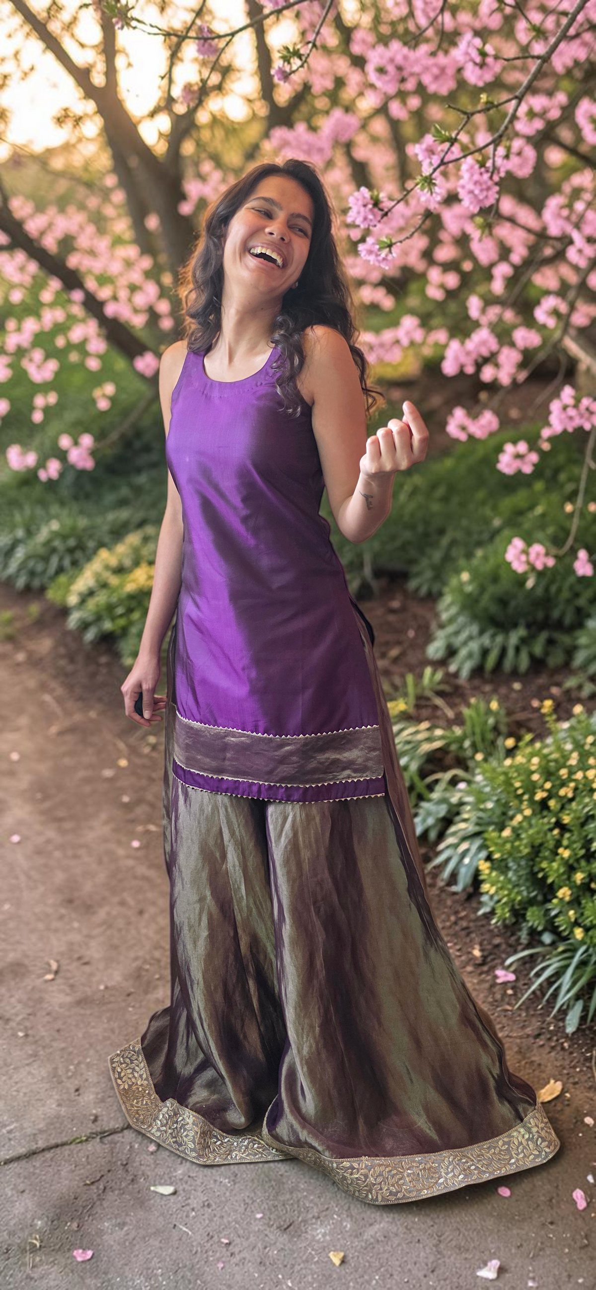 Purple Bloom Sharara Set