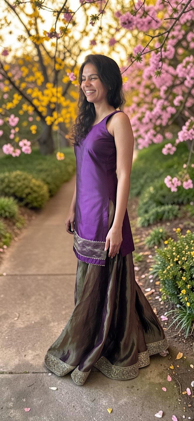 Purple Bloom Sharara Set