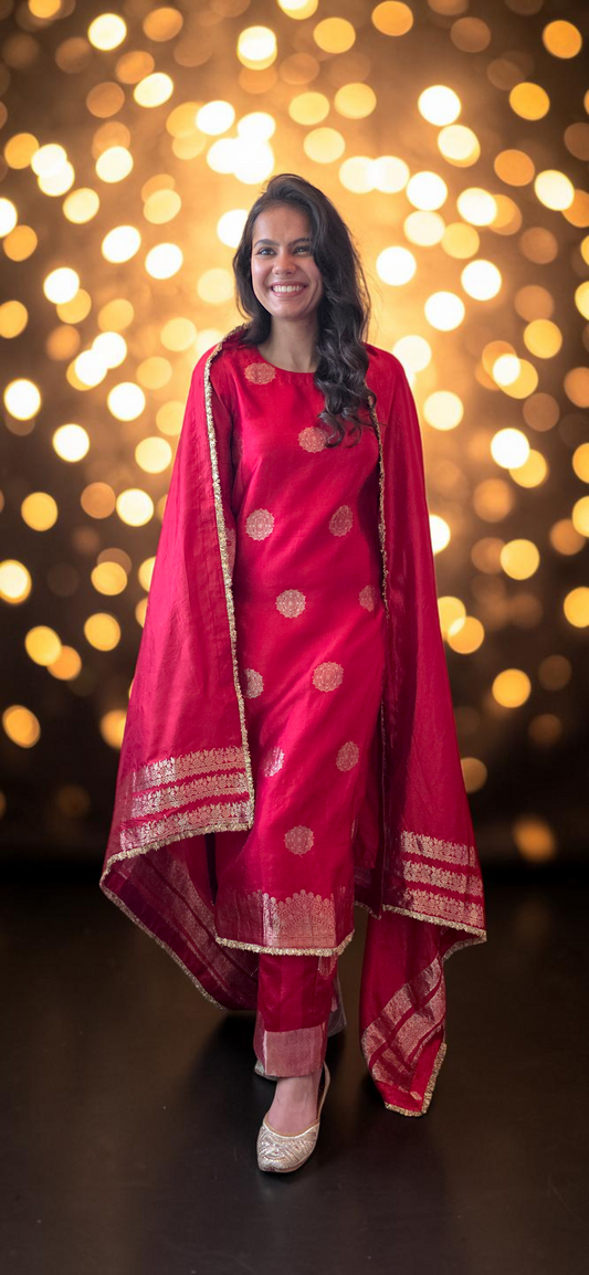 Crimson Banarasi Suit